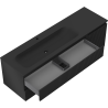 Mexen Rivel Badezimmerschrank 160 cm mit Waschbecken Vela links, 2S, 1D, geriffelt, schwarz matt - 91A23-16047-3-BBFFF71-W23L71