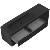 Mexen Rivel Badezimmerschrank 160 cm mit Waschbecken Vela links, 2S, 1D, gerillt, schwarz matt - 91A23-16047-3-BBFFF71-W23L71