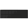Mexen Rivel Badezimmerschrank 160 cm mit Waschbecken Vela links, 2S, 1D, gerillt, schwarz matt - 91A23-16047-3-BBFFF71-W23L71