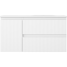 Mexen Rivel Badezimmerschrank 90 cm mit Waschbecken Vela rechts, 2S, 1D, geriffelt, weiß matt - 91A23-09047-3-BBFFF01-W23P01