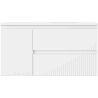 Mexen Rivel Badezimmerschrank 90 cm mit Waschbecken Vela rechts, 2S, 1D, gerillt, weiß matt - 91A23-09047-3-BBFFF01-W23P01