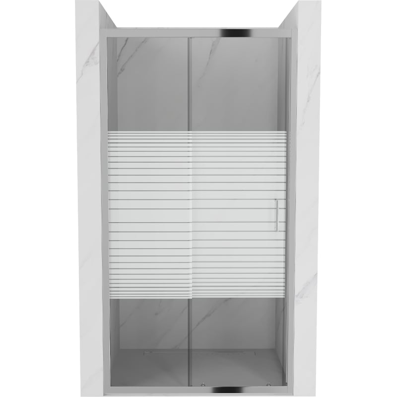 Mexen Apia 90 cm Schiebeduschtür, Streifen, Chrom - 845-090-000-01-20