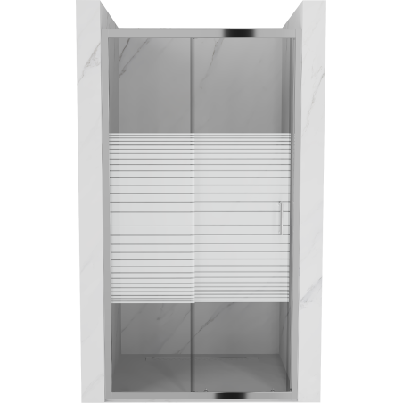 Mexen Apia Schiebetür für Dusche 90 cm, Streifen, Chrom - 845-090-000-01-20
