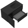 Mexen Rivel Badezimmerschrank 90 cm mit Waschbecken Vela rechts, 2S, 1D, gerillt, schwarz matt - 91A23-09047-3-BBFFF71-W23P71
