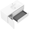 Mexen Rivel Badezimmerschrank 100 cm mit Waschtisch Vela rechts, 2S, 1D, geriffelt, weiß matt - 91A23-10047-3-BBFFF01-W23P01