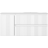 Mexen Rivel Badezimmerschrank 100 cm mit Waschbecken Vela rechts, 2S, 1T, gerillt, weiß matt - 91A23-10047-3-BBFFF01-W23P01