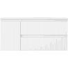 Mexen Rivel Badezimmerschrank 100 cm mit Waschtisch Vela rechts, 2S, 1D, geriffelt, weiß matt - 91A23-10047-3-BBFFF01-W23P01