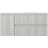 Mexen Rivel Badschrank 100 cm mit Waschbecken Vela rechts, 2S, 1D, geriffelt, grau/weiß matt - 91A23-10047-3-BBFFF62-W23P01