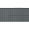 Mexen Rivel Badezimmerschrank 100 cm mit Waschbecken Vela rechts, 2S, 1D, gerillt, grafit/weiß matt