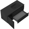 Mexen Rivel Badezimmerschrank 120 cm mit Waschbecken Vela rechts, 2S, 1D, gerillt, Schwarz matt - 91A23-10047-3-BBFFF71-W23P71