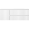 Mexen Rivel Badezimmerschrank 120 cm mit Waschbecken Vela rechts, 2S, 1D, geriffelt, weiß matt - 91A23-12047-3-BBFFF01-W23P01
