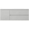 Mexen Rivel 120 cm Badezimmermöbel mit Waschbecken Vela rechts, 2S, 1D, gerillt, grau/weiß matt - 91A23-12047-3-BBFFF62-W23P01