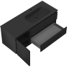 Mexen Rivel Badezimmerschrank 120 cm mit Waschbecken Vela rechts, 2S, 1T, gerillt, schwarz matt - 91A23-12047-3-BBFFF71-W23P71