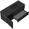 Mexen Rivel Badezimmerschrank 120 cm mit Waschtisch Vela rechts, 2S, 1D, gerillt, schwarz matt - 91A23-12047-3-BBFFF71-W23P71