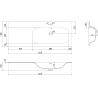 Mexen Rivel Badezimmerschrank 120 cm mit Waschtisch Vela rechts, 2S, 1D, gerillt, schwarz matt - 91A23-12047-3-BBFFF71-W23P71