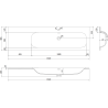 Mexen Rivel Badezimmerschrank 160 cm mit Waschbecken Vela rechts, 2S, 1D, geriffelt, weiß matt - 91A23-16047-3-BBFFF01-W23P01