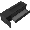 Mexen Rivel Badezimmerschrank 160 cm mit Waschbecken Vela rechts, 2S, 1D, geriffelt, schwarz matt - 91A23-16047-3-BBFFF71-W23P71