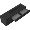 Mexen Rivel Badezimmerschrank 160 cm mit Waschbecken Vela rechts, 2S, 1D, geriffelt, schwarz matt - 91A23-16047-3-BBFFF71-W23P71