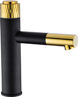 Mexen Diamond Waschtischarmatur, schwarz/gold - 71500-75