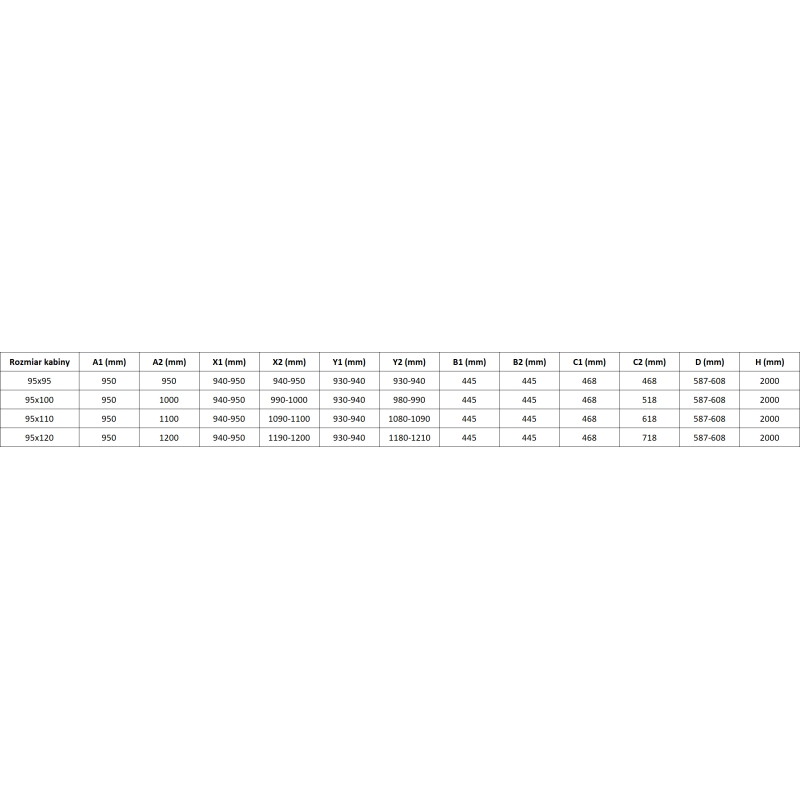 Mexen Rox Duo Schiebeduschkabine 95 x 95 cm, transparent, gold - 8C2D-095-095-50-00