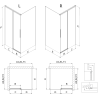 Mexen Rox Schiebeduschkabine 140 x 100 cm, transparent, gebürsteter Nickel - 8C2-140-100-97-00