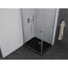 Mexen Pretoria Duschkabine, schwenkbar 80 x 70 cm, transparent, Chrom + Dusche Flat, Schwarz - 852-080-070-01-00-4070