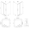Mexen Rox L Duschkabine Schiebetür 120 x 75 cm, transparent, Chrom - 8C2L-120-075-01-00