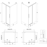 Mexen Rox L Duschkabine Schiebetür 90 x 80 cm, transparent, gold - 8C2L-090-080-50-00
