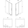 Mexen Rox Schiebetür für Dusche 155 cm, transparent, gold - 8C2-155-000-50-00