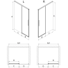 Mexen Rox Schiebetür Dusche 155 cm, transparent, gebürstetes Kupfer - 8C2-155-000-65-00
