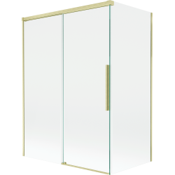 Mexen Rox Duschwand 2-flügelig verschiebbar 120 + 70 x 150 cm, transparent, gold gebürstet - 8C9-120-070-55-00