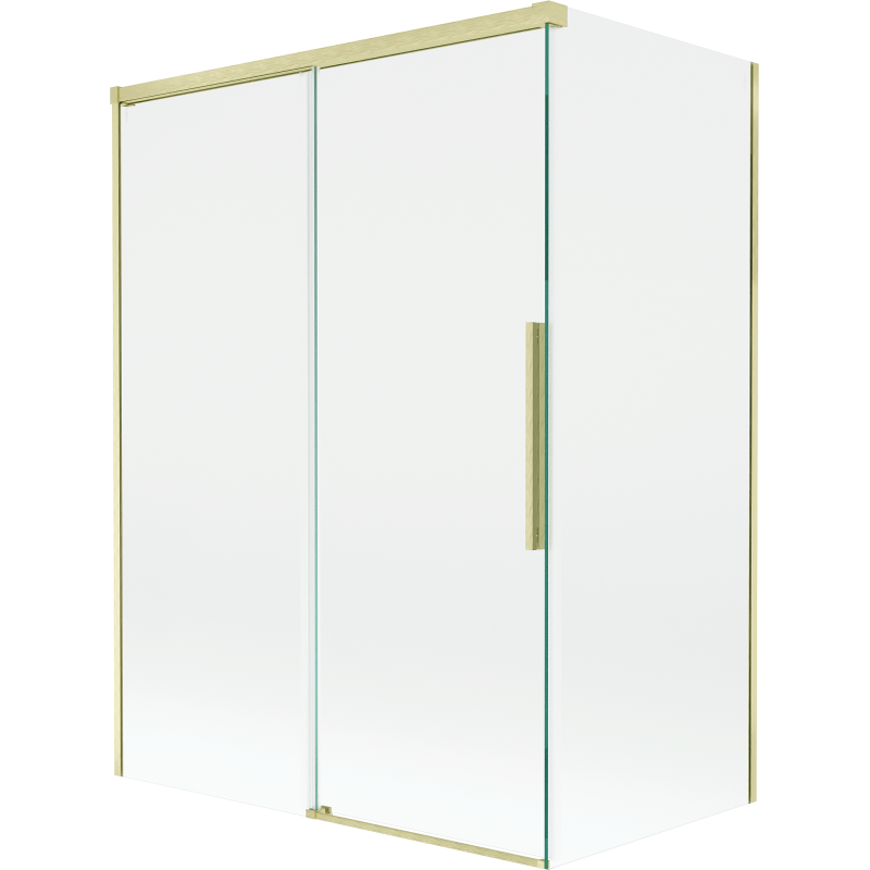 Mexen Rox Duschwand 2-flügelig verschiebbar 120 + 70 x 150 cm, transparent, gold gebürstet - 8C9-120-070-55-00