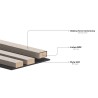 Mexen Lam-B Wandpaneele 275 x 30 cm, HDF Platte 4 mm, technisches Furnier, Sandiger Eiche - S100-275307-3015-001