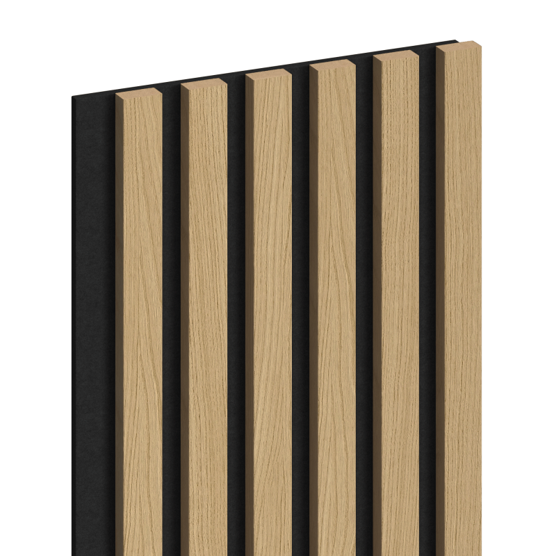 Mexen Lam-F schallabsorbierende Wandpaneele 275 x 30 cm, Filz 8 mm, technisches Furnier, Goldene Eiche - S105-275307-3015-003