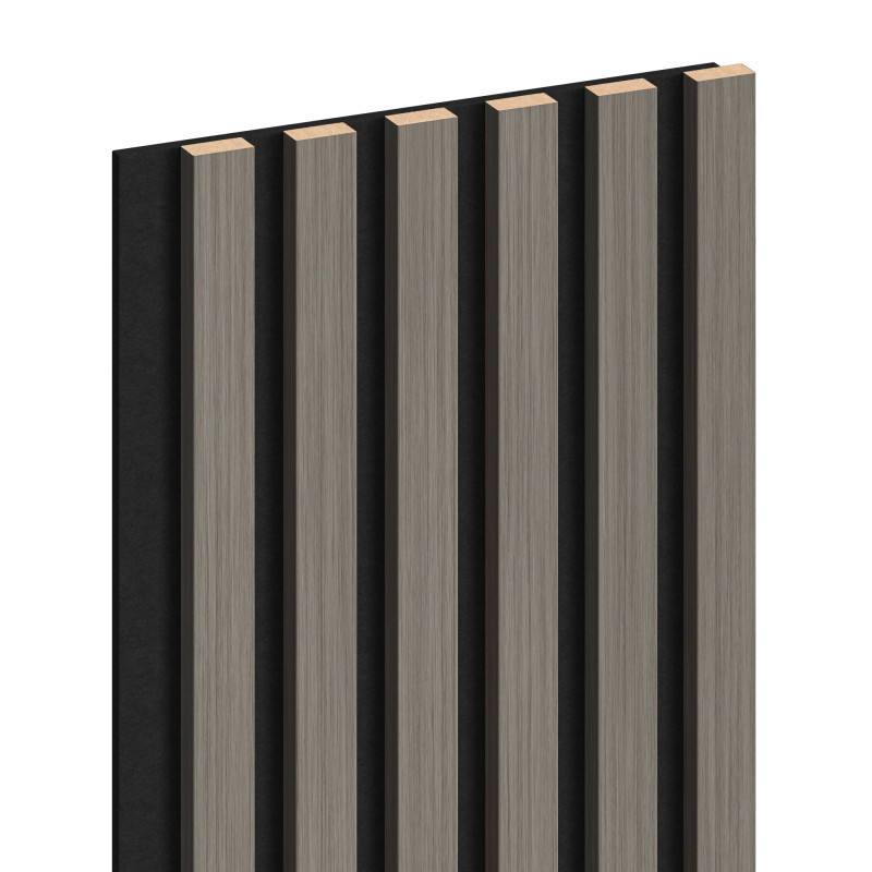 Mexen Lam-F akustische Wandpaneele 275 x 30 cm, Filz 8 mm, technisches Furnier, Stahl-Eiche - S105-275307-3015-006