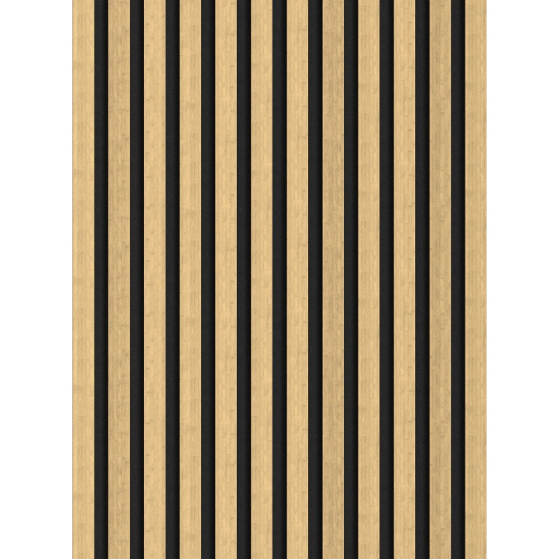 Mexen Lam-F akustische Wandpaneele 275 x 30 cm, Filz 8 mm, technisches Furnier, Natürlicher Bambus - S105-275307-3015-011