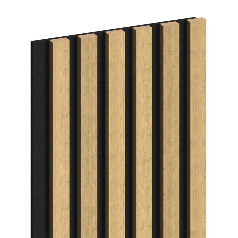Mexen Lam-F akustische Wandpaneele 275 x 30 cm, Filz 8 mm, technisches Furnier, Natürlicher Bambus - S105-275307-3015-011