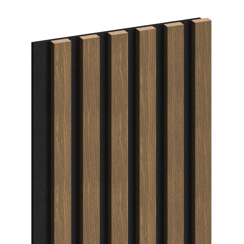 Mexen Lam-F Akustische Wandpaneele 275 x 30 cm, Filz 8 mm, technisches Furnier, Naturholz Walnuss - S105-275307-3015-016