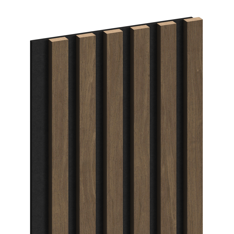 Mexen Lam-F akustische Wandpaneele 275 x 30 cm, Filz 8 mm, technisches Furnier, Kakaonuss - S105-275307-3015-018