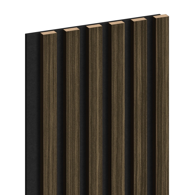 Mexen Lam-F akustische Wandpaneele 275 x 30 cm, Filz 8 mm, technisches Furnier, Königliches Ebenholz - S105-275307-3015-020