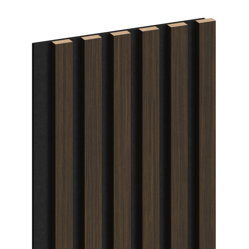 Mexen Lam-F Akustikwandlamellen 275 x 30 cm, Filz 8 mm, technisches Furnier, Gebrannter Nussbaum - S105-275307-3015-024