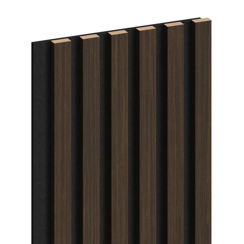 Mexen Lam-F Akustische Wandlamellen 275 x 30 cm, Filz 8 mm, technisches Furnier, Gebrannter Nussbaum - S105-275307-3015-024