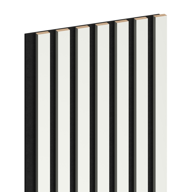 Mexen Lam-F akustische Wandlamellen 275 x 31,5 cm, Filz 6 mm, Weiß Matt - S105-275317-2812-051