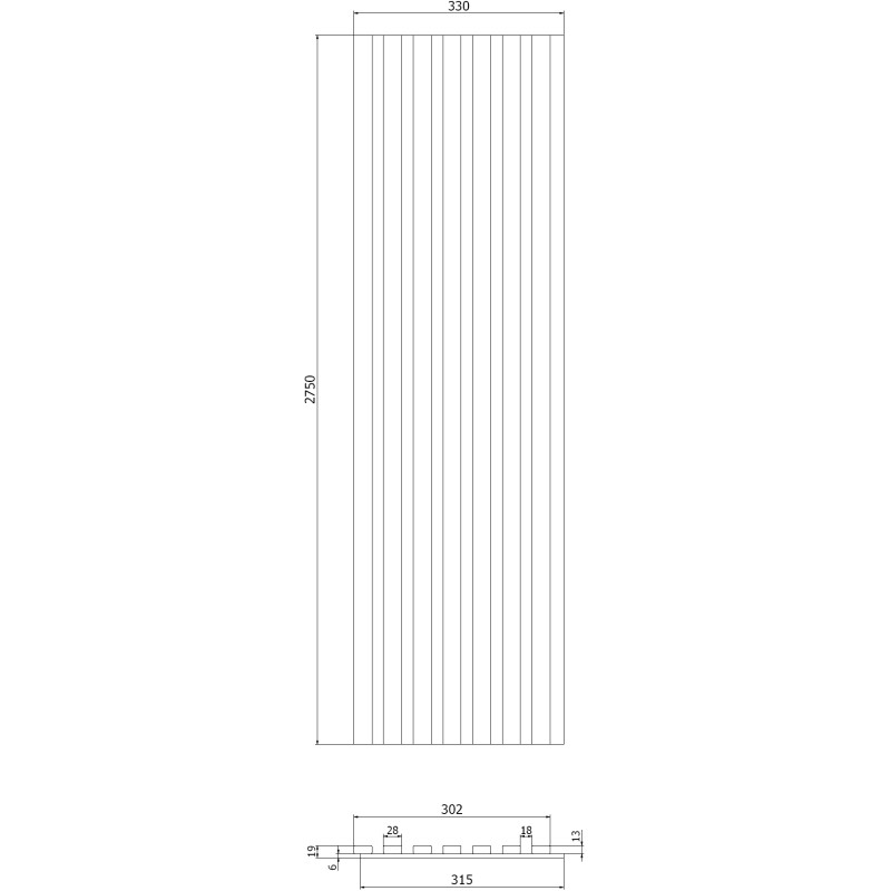 Mexen Lam-F Wandpaneele akustisch 275 x 31,5 cm, Filz 6 mm, Gebleichte Eiche - S105-275317-2812-064