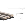 Mexen Lam-F akustische Wandpaneele 275 x 31,5 cm, Filz 6 mm, Espresso Eiche - S105-275317-2812-065