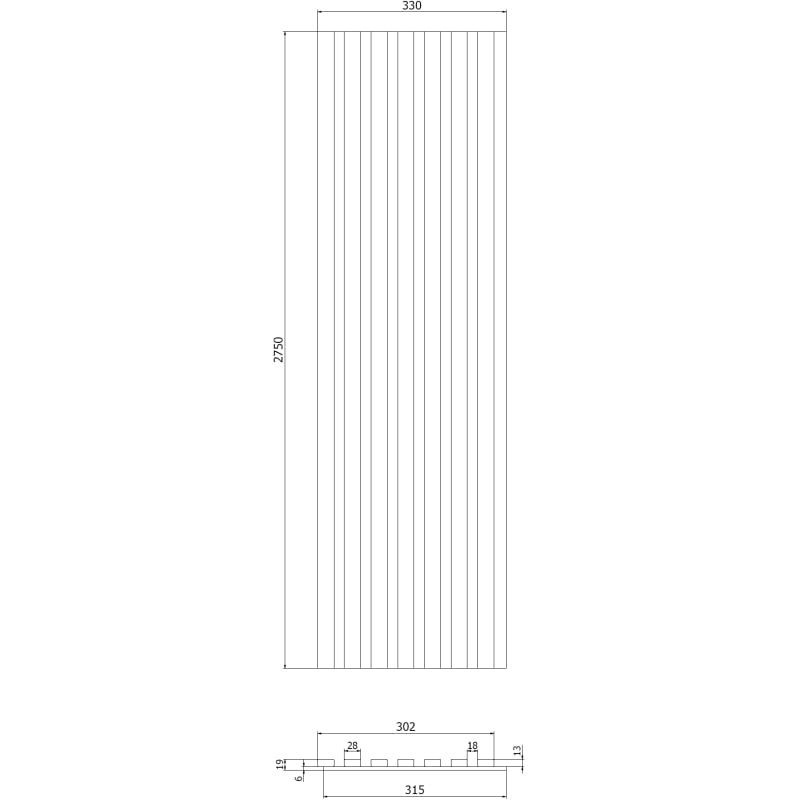 Mexen Lam-F Akustik-Wandlamellen 275 x 31,5 cm, Filz 6 mm, Amber Eiche - S105-275317-2812-073