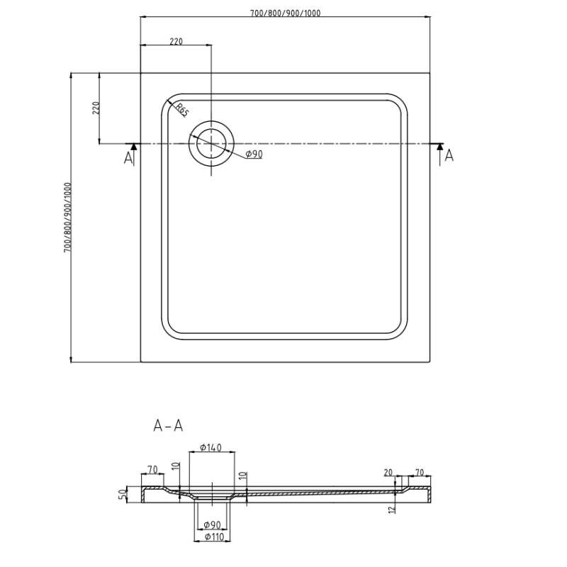 Mexen Pretoria Duschkabine schwenkbar 80 x 80 cm, transparent, schwarz + Duschwanne Flat - 852-080-080-70-00-4010B