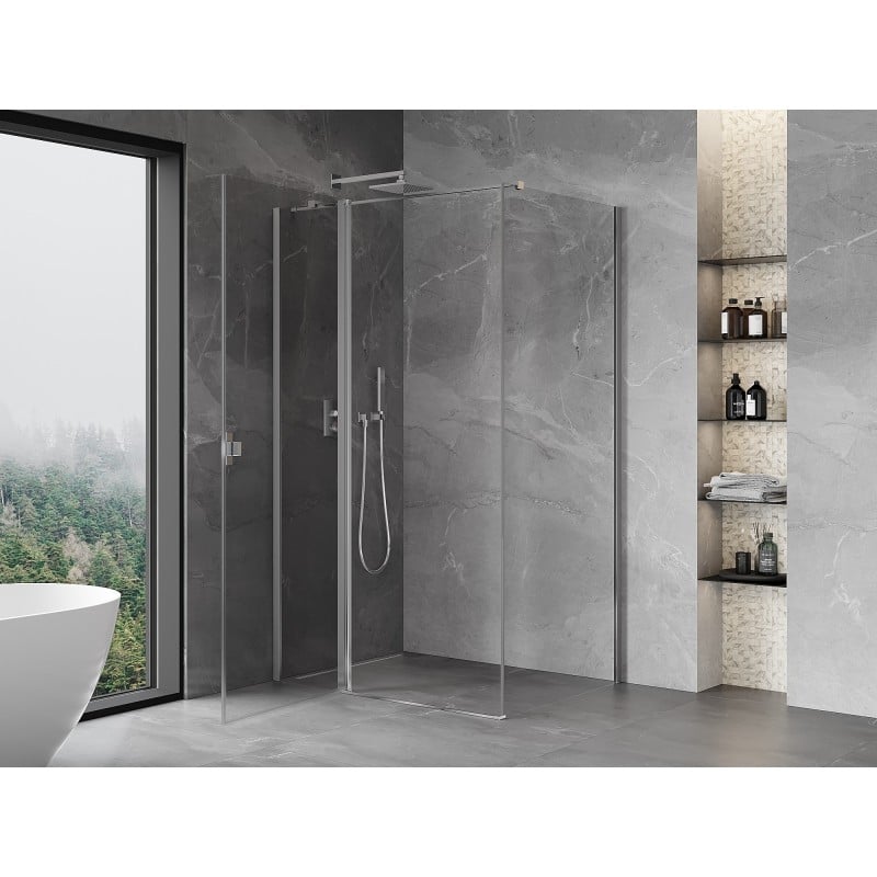 Mexen Mist T Duschkabine schwenkbar 115 x 100 cm, transparent, Chrom - 8A4T-115-100-01-00