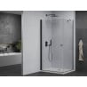Mexen Pretoria Duschkabine 80 x 120 cm, transparent, schwarz + Duschwanne Flat - 852-080-120-70-00-4010B
