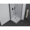 Mexen Pretoria Duschkabine schwenkbar 90 x 90 cm, transparent, schwarz + Flat Duschwanne - 852-090-090-70-00-4010B